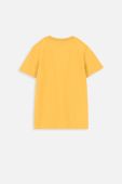 Дитяча бавовняна футболка Coccodrillo колір жовтий з принтом (3495827)