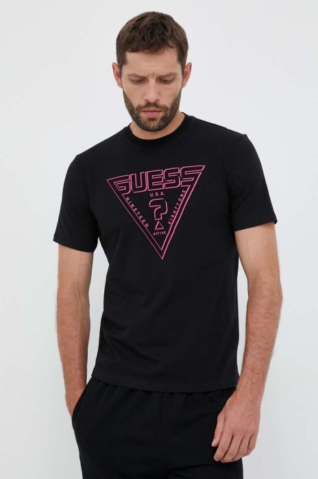 Футболка Guess чоловічий колір чорний з принтом (3310614)