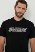 Бавовняна футболка Guess колір чорний з принтом (3395366)