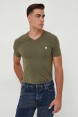 Футболка Guess чоловічий колір зелений однотонний (3313870)