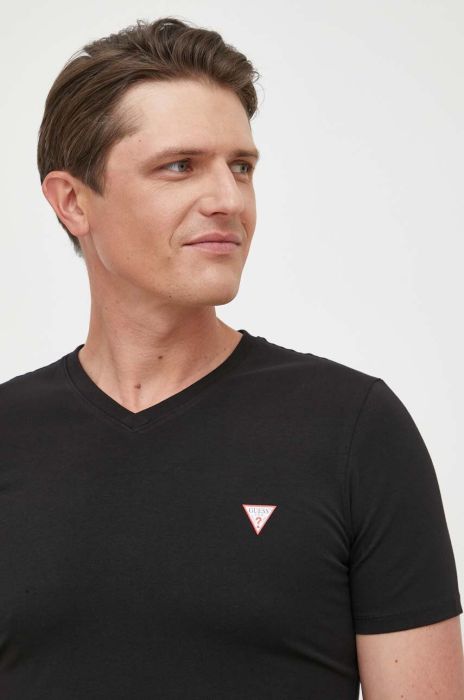 Футболка Guess чоловічий колір чорний однотонний (3313876)