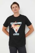 Бавовняна футболка Guess колір чорний з принтом (3367090)