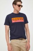 Бавовняна футболка Guess колір синій візерунок (3313898)