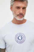 Футболка Guess чоловічий колір сірий з аплікацією (3316992)