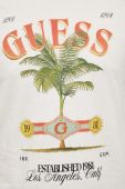 Бавовняна футболка Guess колір бежевий візерунок