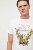 Бавовняна футболка Guess колір бежевий з принтом (3317009)