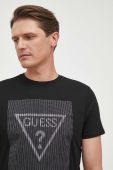 Бавовняна футболка Guess колір чорний візерунок (3313924)