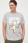 Бавовняна футболка Guess x Banksy колір сірий з принтом