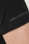 Бавовняна футболка Karl Lagerfeld колір чорний з принтом (3386469)