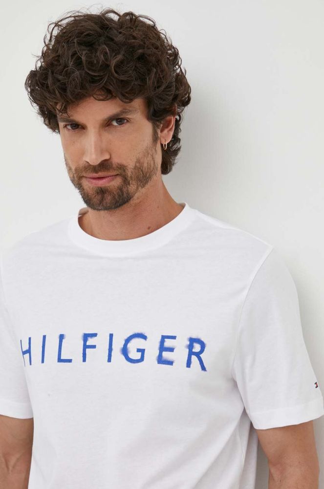 Бавовняна футболка Tommy Hilfiger колір білий з принтом (3297209)