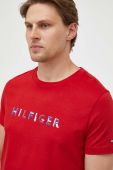 Бавовняна футболка Tommy Hilfiger колір червоний з принтом (3257193)