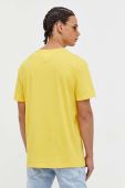 Бавовняна футболка Tommy Jeans колір жовтий з аплікацією
