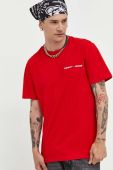Бавовняна футболка Tommy Jeans колір червоний з аплікацією (3303333)