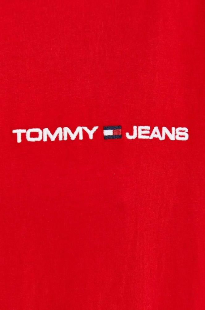 Бавовняна футболка Tommy Jeans колір червоний з аплікацією (3303333) фото 5