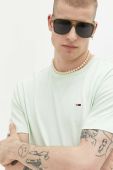 Бавовняна футболка Tommy Jeans колір зелений з аплікацією (3253915)