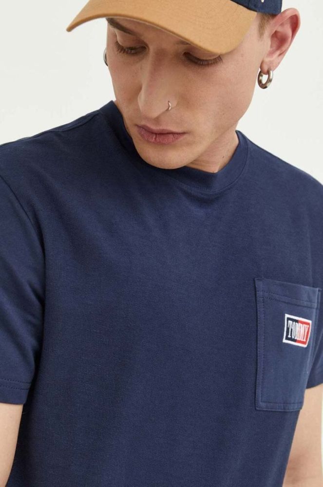Бавовняна футболка Tommy Jeans колір синій з аплікацією (3284428) фото 4