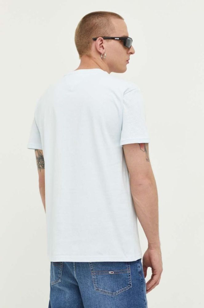 Бавовняна футболка Tommy Jeans однотонний колір блакитний (3284453) фото 3