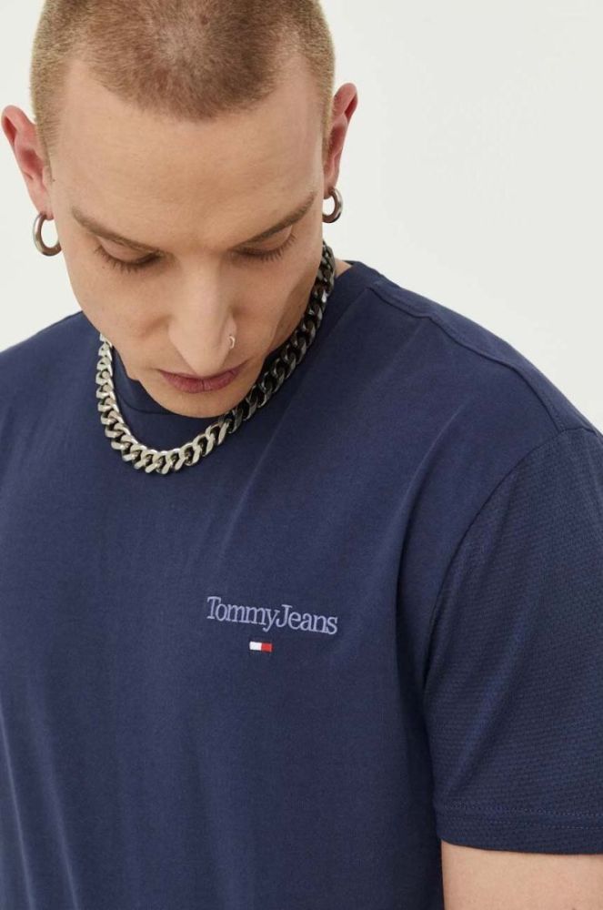 Бавовняна футболка Tommy Jeans колір синій однотонний (3284448) фото 5