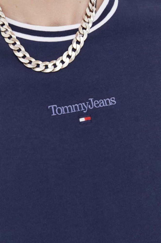 Бавовняна футболка Tommy Jeans колір синій з аплікацією (3282078) фото 5