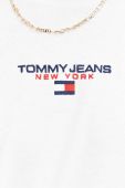 Бавовняна футболка Tommy Jeans колір білий з аплікацією (3370596)