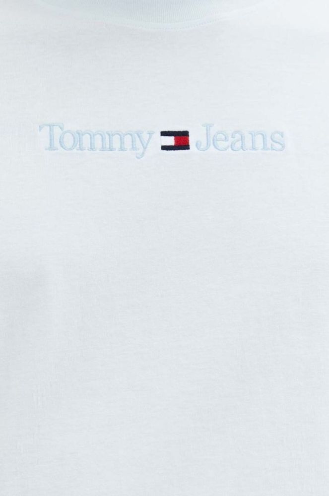 Бавовняна футболка Tommy Jeans візерунок колір блакитний (3246966) фото 5