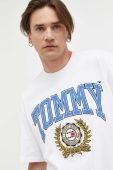 Бавовняна футболка Tommy Jeans колір бежевий з аплікацією (3294489)