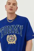 Бавовняна футболка Tommy Jeans колір синій з аплікацією (3294484)