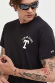 Бавовняна футболка Tommy Jeans колір чорний з принтом (3328960)