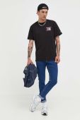 Бавовняна футболка Tommy Jeans колір чорний візерунок (3325921)