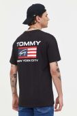 Бавовняна футболка Tommy Jeans колір чорний візерунок (3325921)
