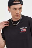 Бавовняна футболка Tommy Jeans колір чорний візерунок (3325921)