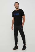 Бавовняна футболка Boss Green BOSS GREEN колір чорний з принтом (3356258)