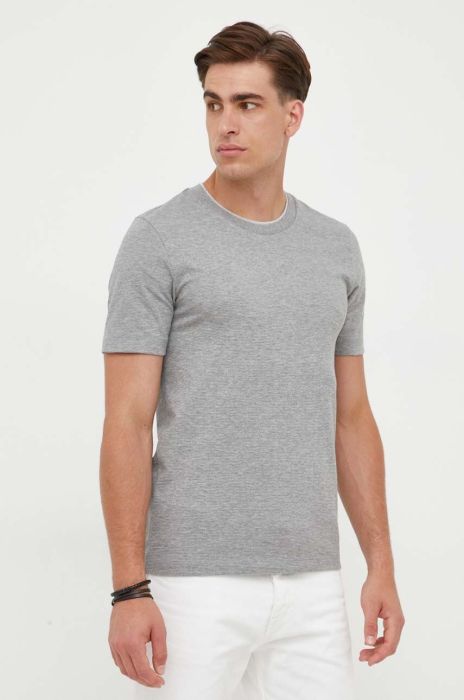 Футболка BOSS чоловічий колір сірий однотонний (3417040)