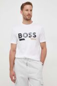 Бавовняна футболка BOSS колір білий з принтом (3568894)