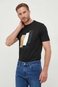 Бавовняна футболка BOSS колір чорний з принтом (3568889)