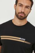 Бавовняна футболка BOSS колір чорний з принтом (3478510)
