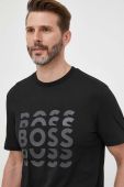 Бавовняна футболка BOSS колір чорний з принтом (3354568)