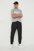 Бавовняна футболка BOSS колір сірий з принтом (3360788)