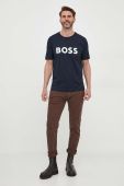 Бавовняна футболка BOSS колір синій з принтом (3360803)