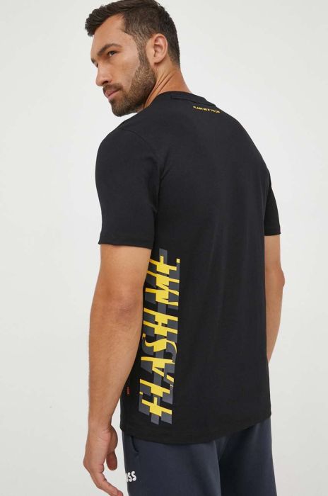 Бавовняна футболка Boss Orange BOSS ORANGE колір чорний з принтом (3380601)
