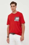 Бавовняна футболка Boss Orange BOSS ORANGE колір червоний з принтом