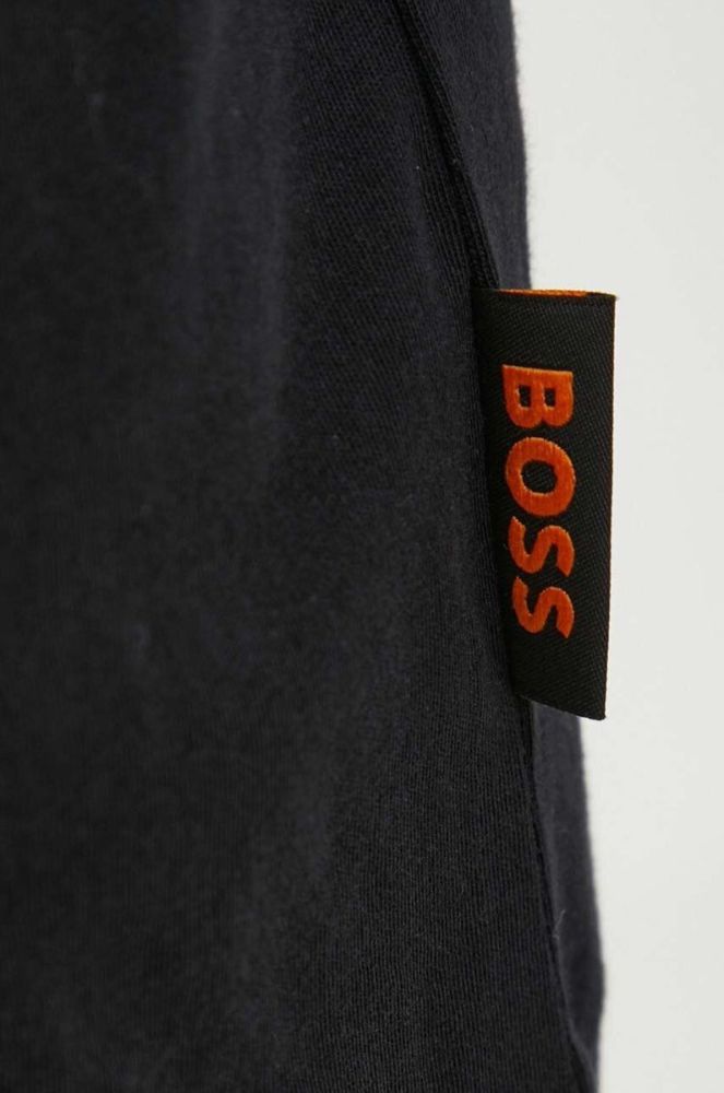Бавовняна футболка Boss Orange BOSS ORANGE колір чорний з принтом (3417756) фото 4