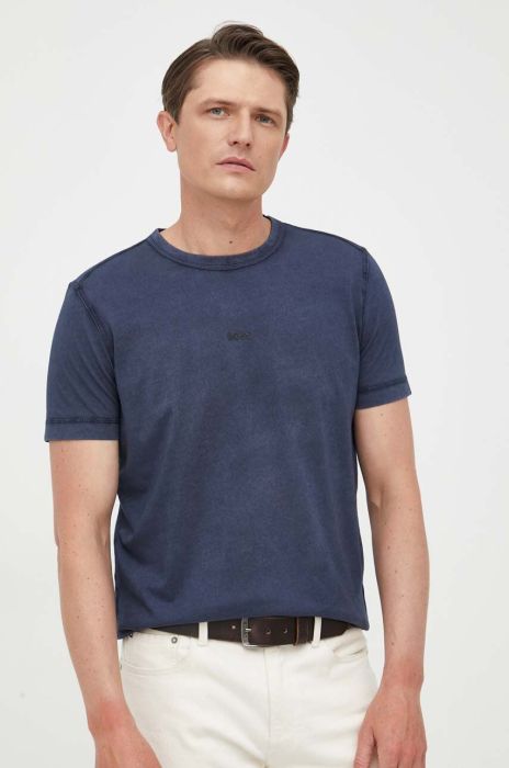 Бавовняна футболка Boss Orange BOSS ORANGE колір синій однотонна