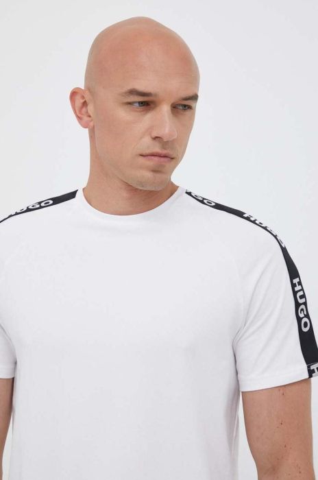 Футболка лаунж HUGO колір білий з аплікацією
