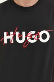 Бавовняна футболка HUGO колір чорний з принтом (3360827)