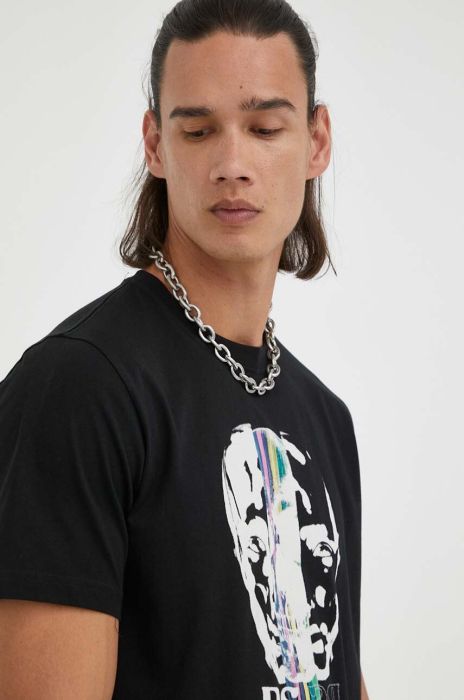 Бавовняна футболка PS Paul Smith колір чорний з принтом (3274626)