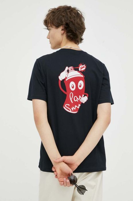 Бавовняна футболка PS Paul Smith колір синій з принтом (3274634)