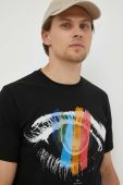 Бавовняна футболка PS Paul Smith колір чорний з принтом (3262949)