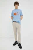 Бавовняна футболка PS Paul Smith з принтом колір блакитний