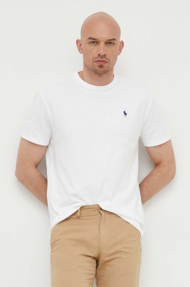 Бавовняна футболка Polo Ralph Lauren колір білий однотонний (3260178)